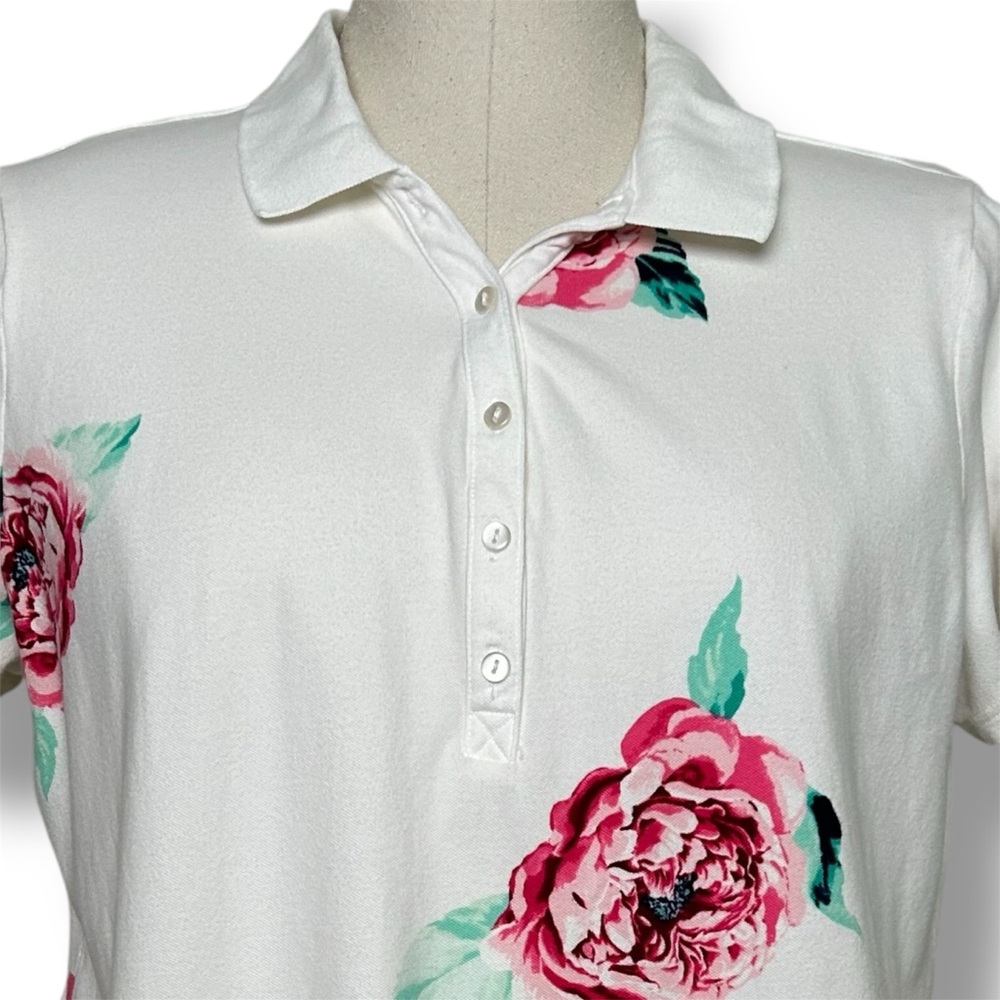 Croft & Barrow peony floral short sleeve polo